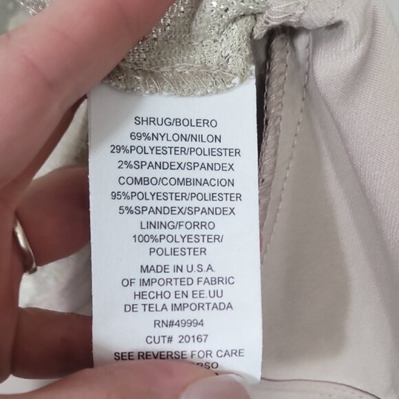 NWT R&M Richards Lace Open Cardigan Bolero Size L Sheer Mesh Floral Ivory Ruffle - Picture 8 of 14